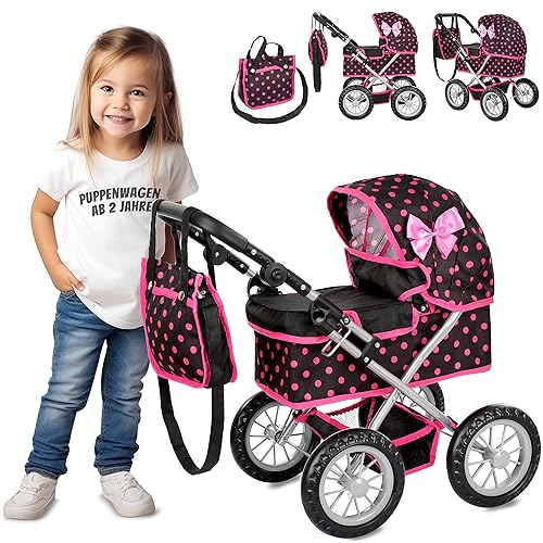 Kinderplay Puppenwagen ab 2 Jahre, Kinderwagen Puppen - Leichte und Stabile Konstruktion, Höhenverstellbar von 33 bis 63 cm, KP0261G Kinderplay Puppenwagen ab 2 Jahre, Kinderwagen Puppen - Leichte und Stabile Konstruktion, Höhenverstellbar von 33 bis 63 cm, KP0261G von Kinderplay