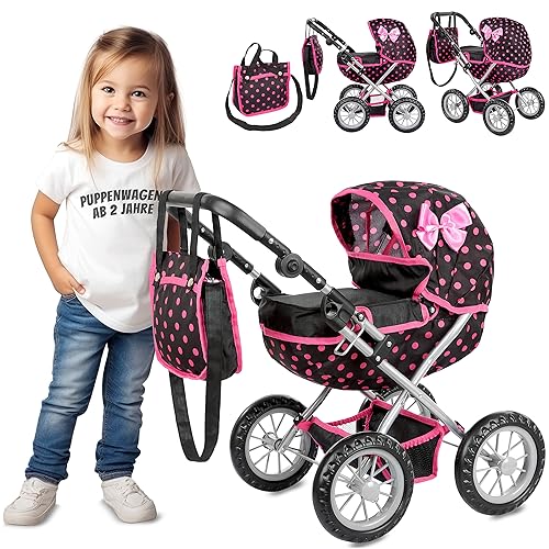 Kinderplay Puppenwagen ab 2 Jahre, Kinderwagen Puppen - Leichte und Stabile Konstruktion, Kinderpuppenwagen ab 3 Jahre, Höhenverstellbar von 33 bis 63 cm, KP0262G Kinderplay Puppenwagen ab 2 Jahre, Kinderwagen Puppen - Leichte und Stabile Konstruktion, Kinderpuppenwagen ab 3 Jahre, Höhenverstellbar von 33 bis 63 cm, KP0262G von Kinderplay