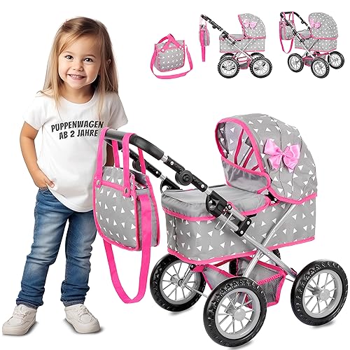 Kinderplay Puppenwagen ab 2 Jahre, Puppenbuggy ab 2 Jahre - Leichte und Stabile Konstruktion | Höhenverstellbar von 33 bis 63 cm | Spielzeug ab 2 Jahre Mädchen, KP0261S Kinderplay Puppenwagen ab 2 Jahre, Puppenbuggy ab 2 Jahre - Leichte und Stabile Konstruktion | Höhenverstellbar von 33 bis 63 cm | Spielzeug ab 2 Jahre Mädchen, KP0261S von Kinderplay