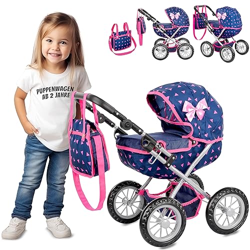 Kinderplay Puppenwagen ab 2 Jahren - Leichte und Stabile Konstruktion, Kinderpuppenwagen, Höhenverstellbar von 33 bis 63 cm, KP0262T Kinderplay Puppenwagen ab 2 Jahren - Leichte und Stabile Konstruktion, Kinderpuppenwagen, Höhenverstellbar von 33 bis 63 cm, KP0262T von Kinderplay