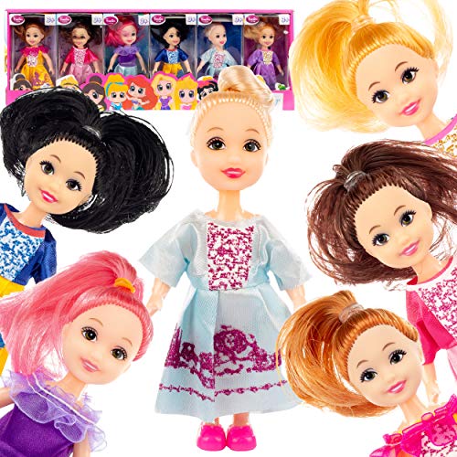 Kinderplay Set von 6 bunten Puppen - Mode Puppenhaus Puppen | Prinzessinnen für das Puppenhaus | Puppenhaus Figuren, KP1617 von Kinderplay