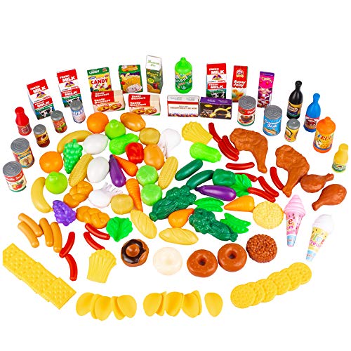 Küchenspielzeug Küchenspielzeug Gemüse Obst 120-Teile Plastik KP6108 Lebensmittel Spielzeug NEU Ebensmittel Küche Kinder Pädagogisches Lernen Spielzeug von Kinderplay