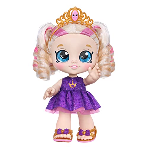 Kindi Kids Tiara Sparkles Royal Candy Scented Big Sister Offizielle 25,4 cm Kleinkindpuppe mit Wackelkopf, großen Glitzeraugen, wechselbare Kleidung und abnehmbaren Schuhen von Kindi Kids