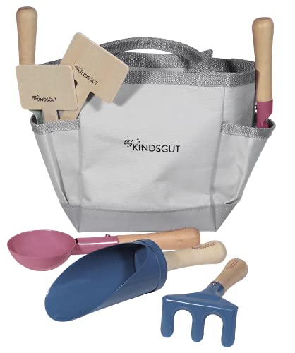 Kindsgut Gartenset, Gartengeräte für Kinder aus hochwertigem Holz und Metall in Einer Tasche, Schlichtes Design und dezenten Farben für Spielspaß im Garten und auf dem Spielplatz, kindgerecht Kindsgut Gartenset, Gartengeräte für Kinder aus hochwertigem Holz und Metall in Einer Tasche, Schlichtes Design und dezenten Farben für Spielspaß im Garten und auf dem Spielplatz, kindgerecht von Kindsgut