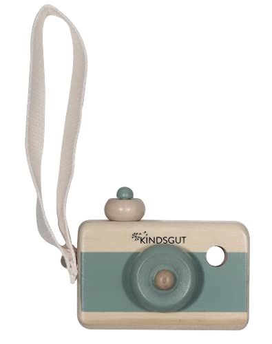Kindsgut Holzkamera, Fotoapparat Holzspielzeug für Kleinkinder, schönes Geschenk in dezenten Farben für Spielspaß, Aquamarin von Kindsgut