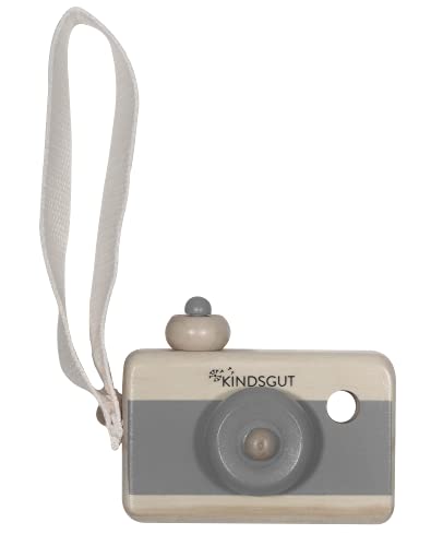 Kindsgut Holzkamera, Fotoapparat Holzspielzeug für Kleinkinder, schönes Geschenk in dezenten Farben für Spielspaß, Dunkelgrau von Kindsgut