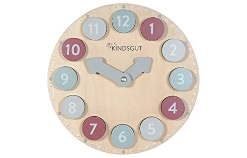 Kindsgut Lernuhr, Lernspielzeug aus Holz für Kinder, Unisex, Zahlen 1-12 und 13-24, spielerisch Lernen, hochwertige Qualität, dezente Farben und Schlichtes Design Kindsgut Lernuhr, Lernspielzeug aus Holz für Kinder, Unisex, Zahlen 1-12 und 13-24, spielerisch Lernen, hochwertige Qualität, dezente Farben und Schlichtes Design von Kindsgut