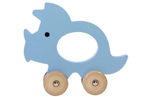 Kindsgut Schiebetier Dino aus Holz, Lernspielzeug für Kleinkinder zum Schieben, hochwertige Qualität in dezenten Farben für Spiel-Spaß, schönes Geschenk, Triceratops Kindsgut Schiebetier Dino aus Holz, Lernspielzeug für Kleinkinder zum Schieben, hochwertige Qualität in dezenten Farben für Spiel-Spaß, schönes Geschenk, Triceratops von Kindsgut