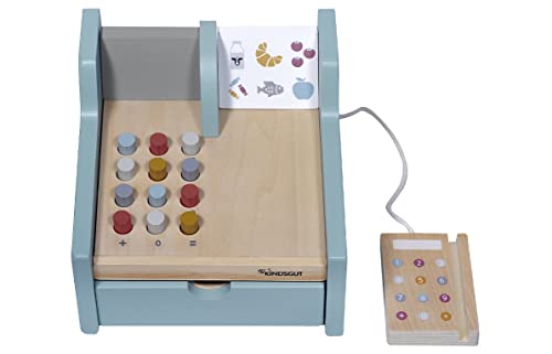 Kindsgut Spielkasse aus Holz für Kinder, Kaufladen Zubehör in dezenten Farben und schlichtem Design, inklusive Kartenlesegerät und Spielgeld, hochwertige Qualität Kindsgut Spielkasse aus Holz für Kinder, Kaufladen Zubehör in dezenten Farben und schlichtem Design, inklusive Kartenlesegerät und Spielgeld, hochwertige Qualität von Kindsgut