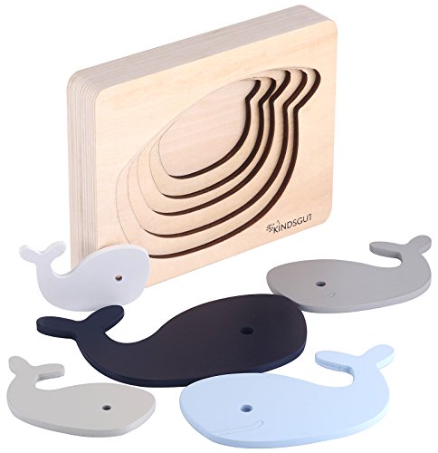 Kindsgut Tierpuzzle, Lagenpuzzle, Lernspielzeug zur Förderung der Motorik, Motorikspielzeug aus Holz, praktische Größe für zuhause und unterwegs, Wal Kindsgut Tierpuzzle, Lagenpuzzle, Lernspielzeug zur Förderung der Motorik, Motorikspielzeug aus Holz, praktische Größe für zuhause und unterwegs, Wal von Kindsgut