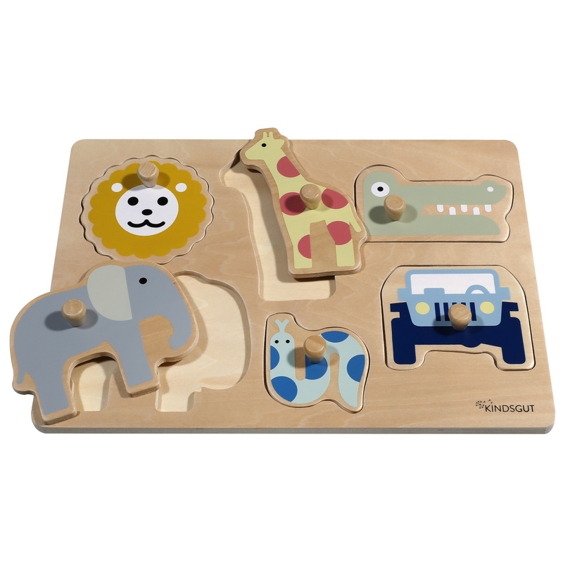 Steckpuzzle SAFARI 6-teilig aus Holz von Kindsgut