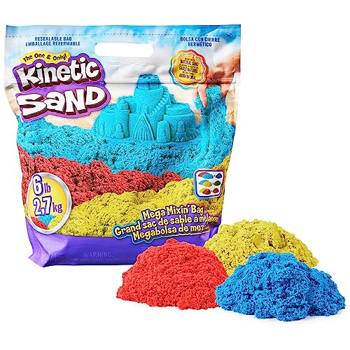 Kinetic Sand, 2,7 kg Mega Mixin' Bag mit rotem, gelbem und blauem Spielsand (exklusiv bei Amazon), sensorisches Spielzeug für Kinder ab 3 Jahren von Kinetic Sand