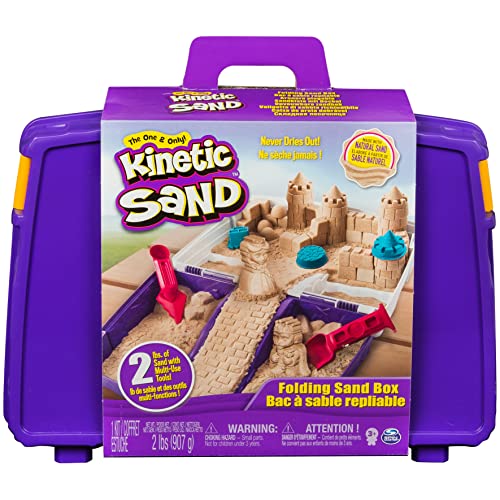 Kinetic Sand Folding Sandbox Comes with 2LBS of Non-Toxic Play Sand, 7 Tools and Activity Space Educational Creative Kid's Sensory Toys for Boys and Girls Aged 3+ von Kinetic Sand