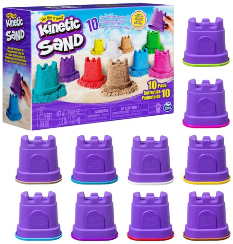 Kinetic Sand Burgenförmchen mit Sand 10er-Set für kreatives Indoor-Sandspiel von Kinetic Sand