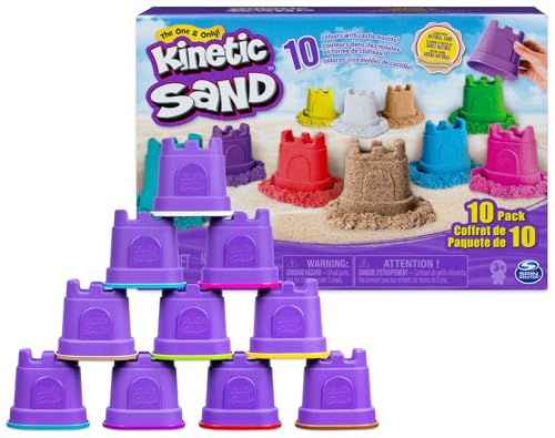 Kinetic Sand Burgenförmchen mit Sand 10er-Set für kreatives Indoor-Sandspiel von Kinetic Sand