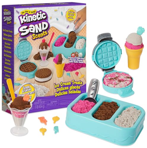 Kinetic Sand Eiscreme Set mit Duftsand - 454 g magischer Sand aus Schweden und Zubehör für kreatives Indoor-Rollenspiel, ab 3 Jahren von Kinetic Sand