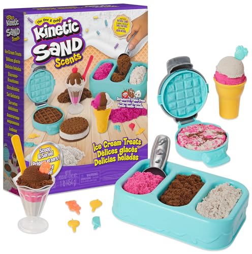 Kinetic Sand Eiscreme Set mit Duftsand - 454 g magischer Sand aus Schweden und Zubehör für kreatives Indoor-Rollenspiel, ab 3 Jahren von Kinetic Sand