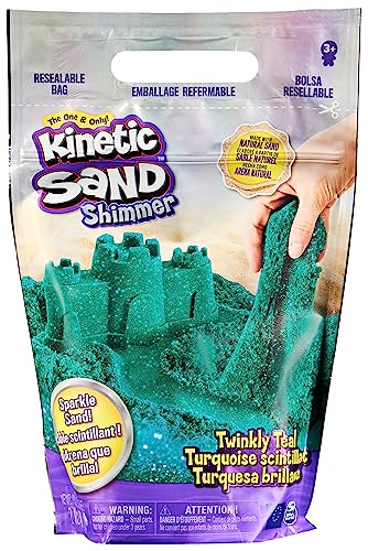 Kinetic Sand Schimmersand Petrol, 907 g - blaugrüner Glitzersand für Indoor-Sandspiel aus Schweden, ab 3 Jahren von Kinetic Sand