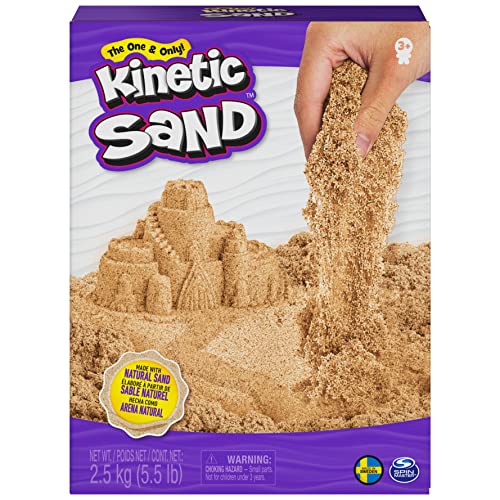 Kinetic Sand 2,5 kg - original magischer kinetischer Sand aus Schweden, naturbraun, bekannt aus Kindergärten, ideal für kreatives Indoor-Sandspiel, für Kinder ab 3 Jahren von Kinetic Sand