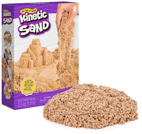 Kinetic Sand 2,5 kg - original magischer kinetischer Sand aus Schweden, naturbraun, bekannt aus Kindergärten, ideal für kreatives Indoor-Sandspiel, für Kinder ab 3 Jahren von Kinetic Sand