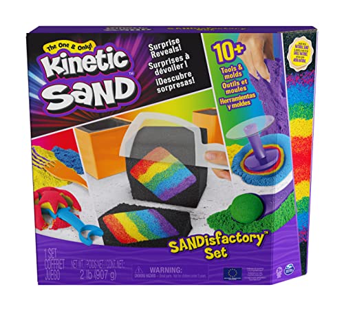 Kinetic Sand Sandisfactory Set - mit 907 g magischem Sand aus Schweden und Zubehör für sauberes, kreatives Indoor Sandspiel, ab 3 Jahren von Spin Master