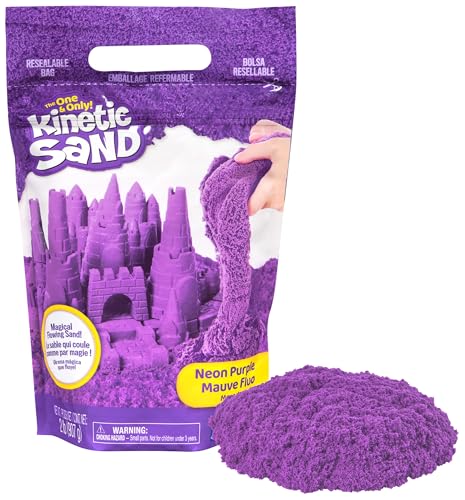 Kinetic Sand 907 g magischer Sand lila im wiederverschließbaren Beutel - für kreatives Indoor-Sandspiel, Hergestellt in Schweden, für Kinder ab 3 Jahren von Kinetic Sand