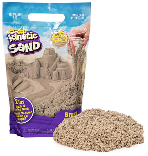 Kinetic Sand Beutel naturbraun, 907 g - magischer Spielsand aus Schweden, für entspanntes, kreatives Indoor-Sandspiel, für Kinder ab 3 Jahren von Kinetic Sand