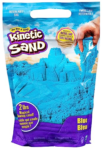 Kinetic Sand Beutel Blau, 907 g - magischer Sand aus Schweden für sauberes, kreatives Indoor-Sandspiel im wiederverschließbaren Beutel, für Kinder ab 3 Jahren von Kinetic Sand