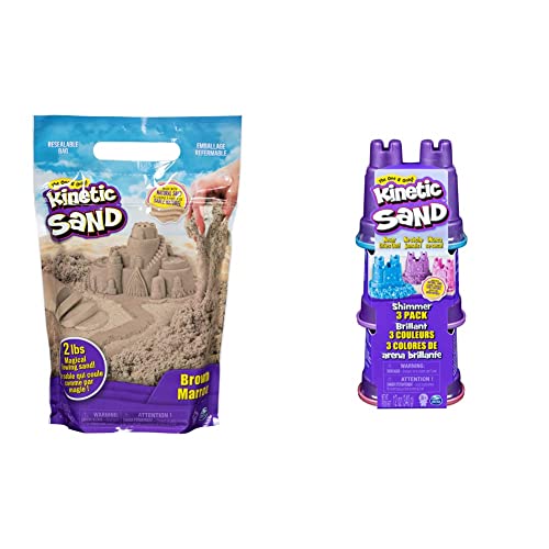 Kinetic Sand Beutel naturbraun, 907 g - magischer Indoor-Spielsand aus Schweden, ab 3 Jahren & Schimmer Sand 3er Pack 340 g - 3 Farben Glitzersand aus Schweden für Indoor Sandspiel, ab 3 Jahren Kinetic Sand Beutel naturbraun, 907 g - magischer Indoor-Spielsand aus Schweden, ab 3 Jahren & Schimmer Sand 3er Pack 340 g - 3 Farben Glitzersand aus Schweden für Indoor Sandspiel, ab 3 Jahren von Kinetic Sand