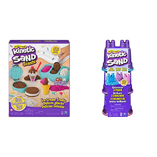Kinetic Sand Eiscreme Set mit Duftsand, 510 g für kreatives Indoor-Rollenspiel & Schimmer Sand 3er Pack 340 g - 3 Farben Glitzersand für Indoor Sandspiel Kinetic Sand Eiscreme Set mit Duftsand, 510 g für kreatives Indoor-Rollenspiel & Schimmer Sand 3er Pack 340 g - 3 Farben Glitzersand für Indoor Sandspiel von Kinetic Sand