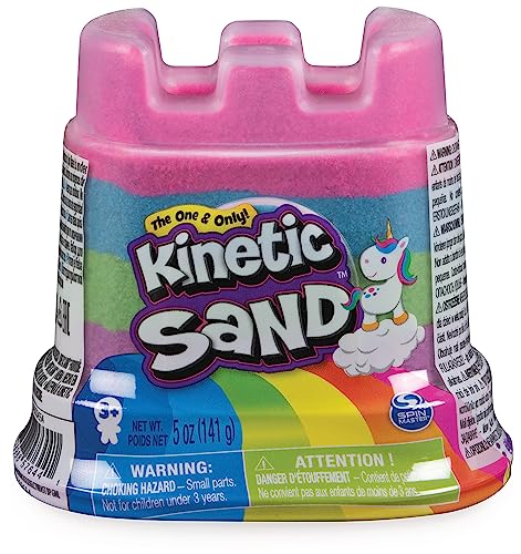 Kinetic Sand Regenbogen Einhorn Behälter - mit 141 g magischem kinetischem Sand aus Schweden in verschiedenen Farben geschichtet, für Kinder ab 3 Jahren von Kinetic Sand