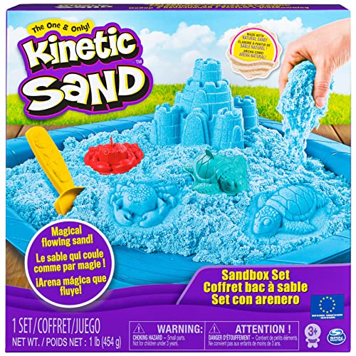 Kinetic Sand Sandbox Set - mit 454g magischem kinetischem Sand aus Schweden in Blau, 3 Förmchen und Schaufel für kreatives Indoor Sandspiel, ab 3 Jahren Kinetic Sand Sandbox Set - mit 454g magischem kinetischem Sand aus Schweden in Blau, 3 Förmchen und Schaufel für kreatives Indoor Sandspiel, ab 3 Jahren von Kinetic Sand