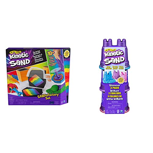 Kinetic Sand Sandisfactory Set - mit 907 g magischem Sand aus Schweden und Zubehör für sauberes, kreatives Indoor Sandspiel & Schimmer Sand 3er Pack 340 g - 3 Farben Glitzersand aus Schweden Kinetic Sand Sandisfactory Set - mit 907 g magischem Sand aus Schweden und Zubehör für sauberes, kreatives Indoor Sandspiel & Schimmer Sand 3er Pack 340 g - 3 Farben Glitzersand aus Schweden von Kinetic Sand