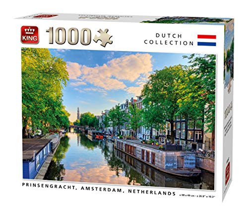 King 5586 Prinsengracht Kanal Amsterdam Puzzle 1000 Teile, Mehrfarbig, 68x49 cm von King International
