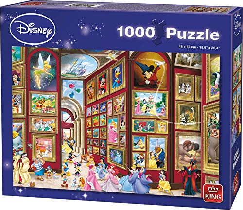 King 55903 Disney Art Gallery Puzzle 1000 Teile, Blau Karton von King International