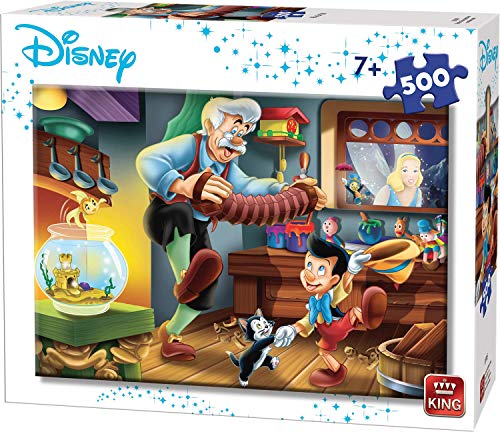 King 55915 Disney Pinocchio Puzzle 500 Teile, Blauer Karton von King International