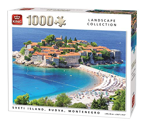 King 55950 Sveti Island Montenegro Puzzle 1000 Teile, Farbig von King International