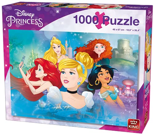 King 55992 Disney Prinzessinnen 1000 Teile Puzzle, Blau Karton von King International