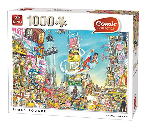 King International 55905 Comic Cartoon Time Square NY Puzzle 1000 Teile, Farbig von King International