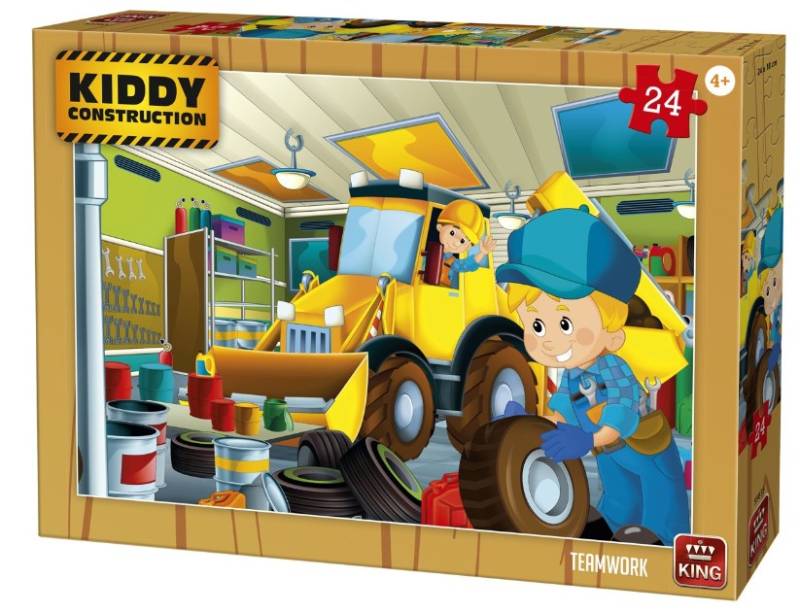 King International Kiddy Construction - Teamwork 24 Teile Puzzle King-Puzzle-55835 von King International