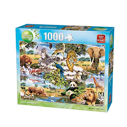 King KNG05481 Animal World Wildtiere-Puzzle, 1000 Teile, englische Version von King International