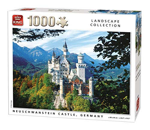 KING 55855 Puzzle Neuschwanstein Schloss 1000 Teile, vollfarbig, 68 x 49 cm von King