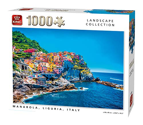 KING 55856 Manarola Italien Puzzle 1000 Teile, vollfarbig, 68 x 49 cm von King