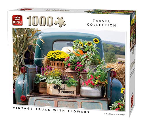 Vintage Truck mit Blumen Puzzle 1000 Teile von King International