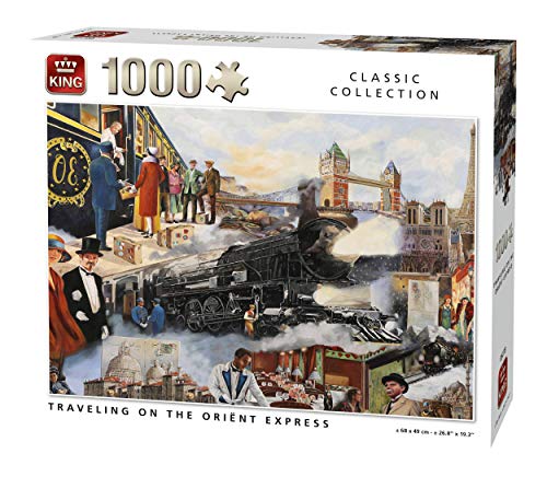 KING 5773 Puzzle Orient Express, 1000 Teile, vollfarbig, 68 x 49 cm von King