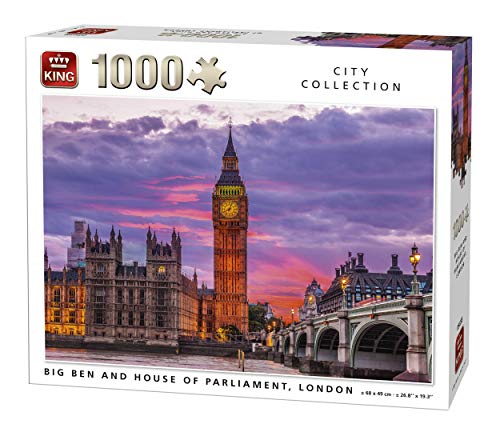 KING 5658 Big Ben Uhr und Parliament House London UK City Puzzle (1000 Teile) von King International