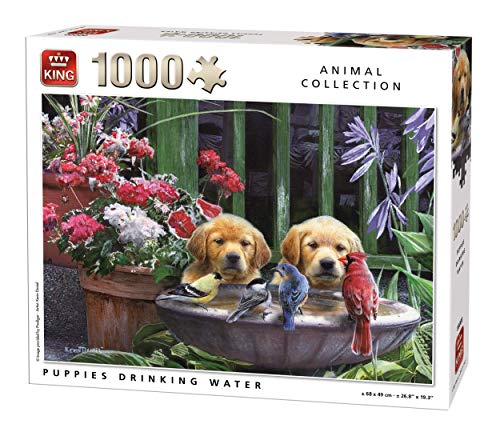 King 5668 Welpen Trinkwasser Hunde Puzzle (1000 Teile) von King