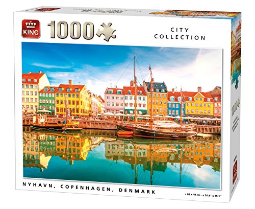 King 5704 Dänemark Puzzle Nyhavn, 68 x 49 cm, 1000 Teile von King