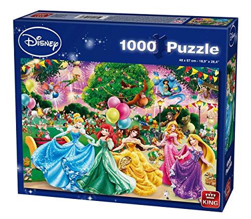King KNG05261 Disney All Other 1000 Teile Puzzle Feuerwerk, Blau Karton von King