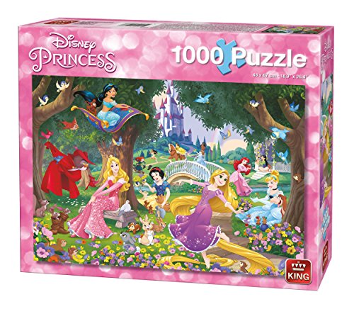 King KNG05278 A Beautiful Day Disney Princess 1000 Teile Puzzle Wunderschöner Tag, Blau Karton von King